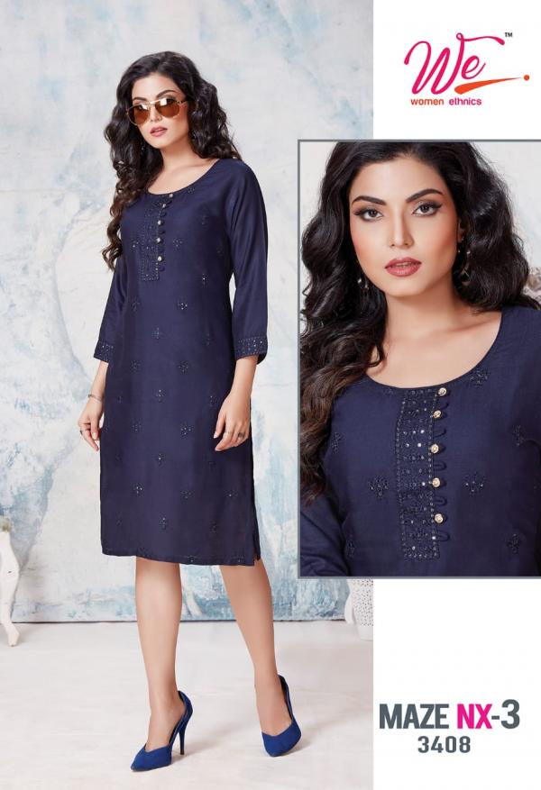 We Maze Nx Vol 3 Rayon Slub Designer Kurti Collection